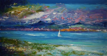 Heading up the Sound of Iona 16x30
